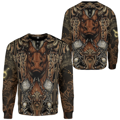 Gearhumans 3D The Dark Side of Taurus Custom Tshirt Hoodie Apparel - Image 6