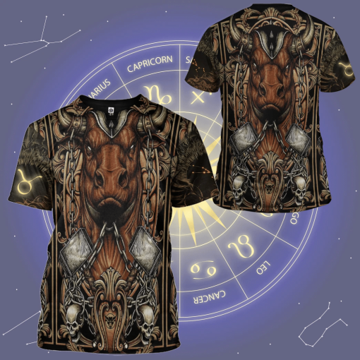 Gearhumans 3D The Dark Side of Taurus Custom Tshirt Hoodie Apparel - Image 9