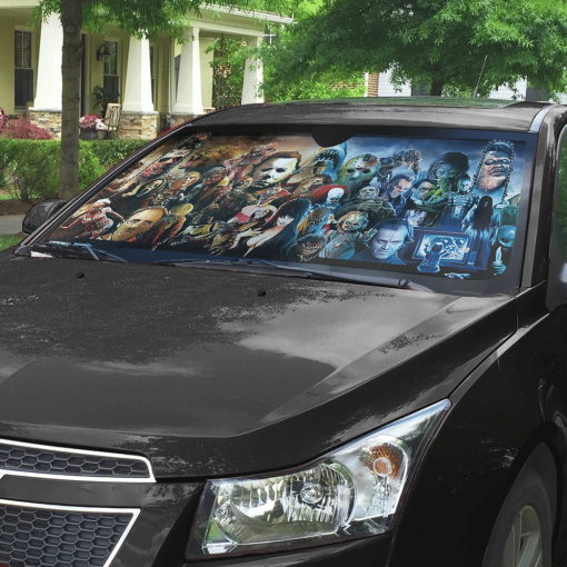 Gearhumans 3D Holiday Summer Flamingo Couple Custom Car Auto Sunshade - Image 5