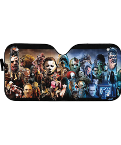 Gearhumans 3D Holiday Summer Flamingo Couple Custom Car Auto Sunshade