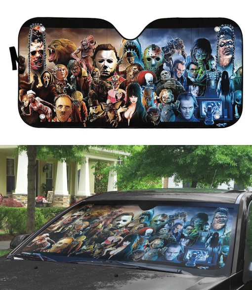 Gearhumans 3D Holiday Summer Flamingo Couple Custom Car Auto Sunshade - Image 3