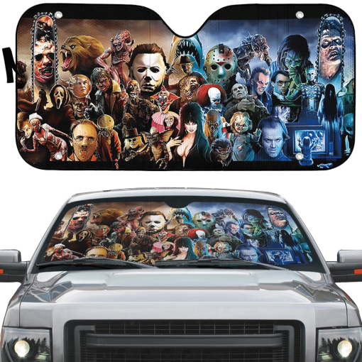 Gearhumans 3D Holiday Summer Flamingo Couple Custom Car Auto Sunshade - Image 2