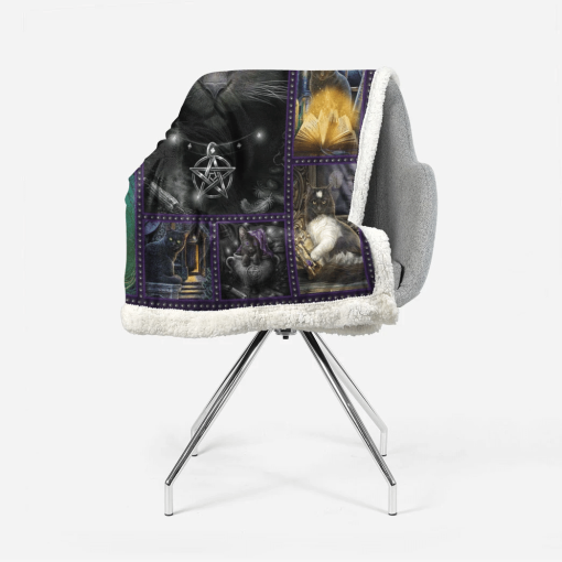 Gearhumans 3D Black Cat Wicca Custom Blanket - Image 2