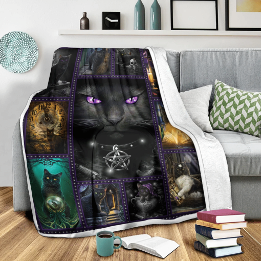 Gearhumans 3D Black Cat Wicca Custom Blanket - Image 4