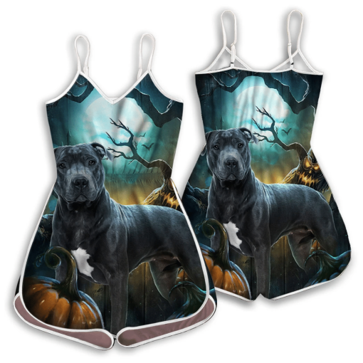 Gearhumans 3D Pitbull Hello Darkness My Old Friend Romper