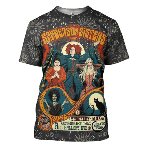 Gearhumans 3D Vintage Hocus Pocus Custom Tshirt Hoodie Apparel - Image 3