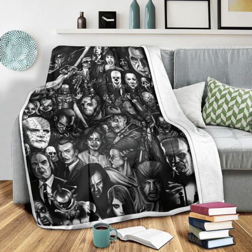 Gearhumans Halloween Horror Movie Characters Blanket - Image 5