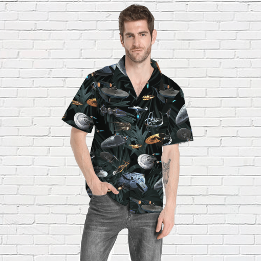 Gearhumans 3D S.T Space Ships Custom Hawaii Shirt - Image 5