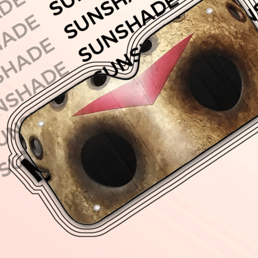 Gearhumans 3D Halloween Jason Voorhees Mask Custom Car Auto Sunshade - Image 5