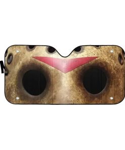 Gearhumans 3D Halloween Jason Voorhees Mask Custom Car Auto Sunshade