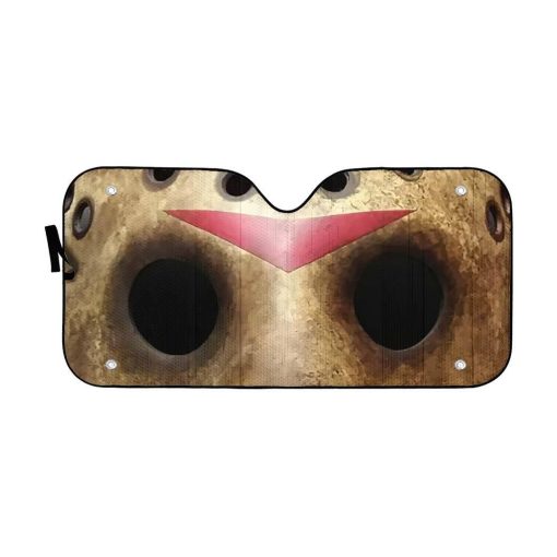 Gearhumans 3D Halloween Jason Voorhees Mask Custom Car Auto Sunshade