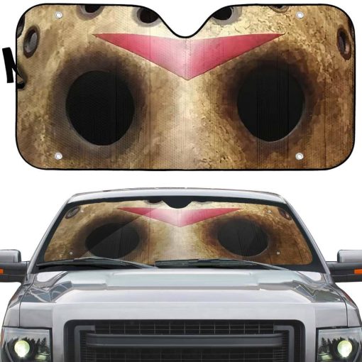 Gearhumans 3D Halloween Jason Voorhees Mask Custom Car Auto Sunshade - Image 3