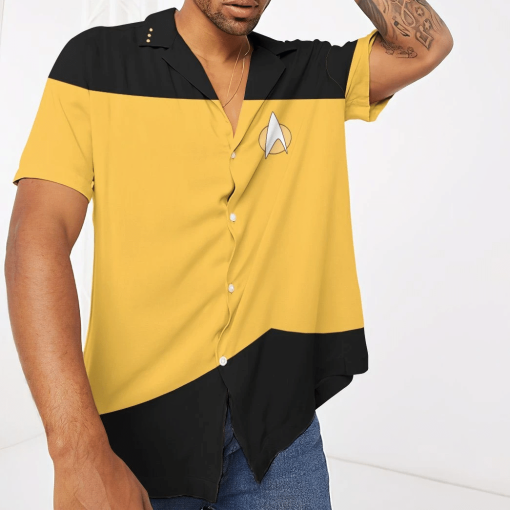 Gearhumans 3D Star Trek The Next Generation Yellow Uniform Custom Hawaii Shirt GO19052112 Hawai Shirt