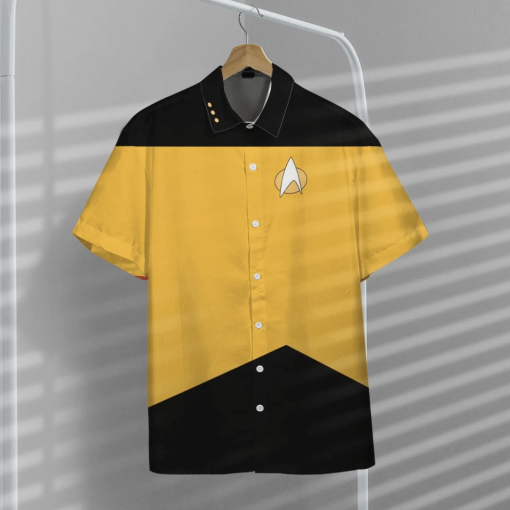 Gearhumans 3D Star Trek The Next Generation Yellow Uniform Custom Hawaii Shirt GO19052112 Hawai Shirt