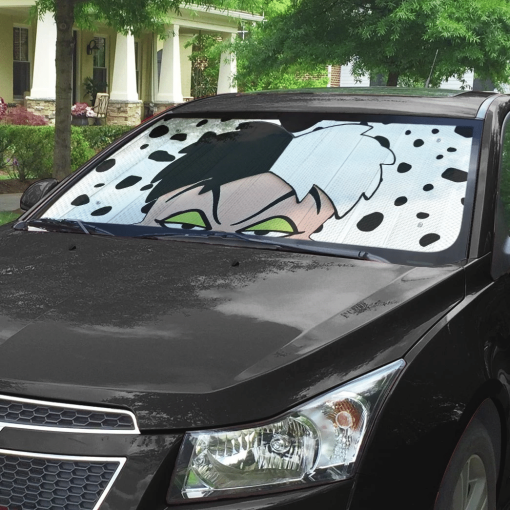 Gearhumans 3D Cruella De Vil Custom Car Auto Sunshade GS2804211 Auto Sunshade