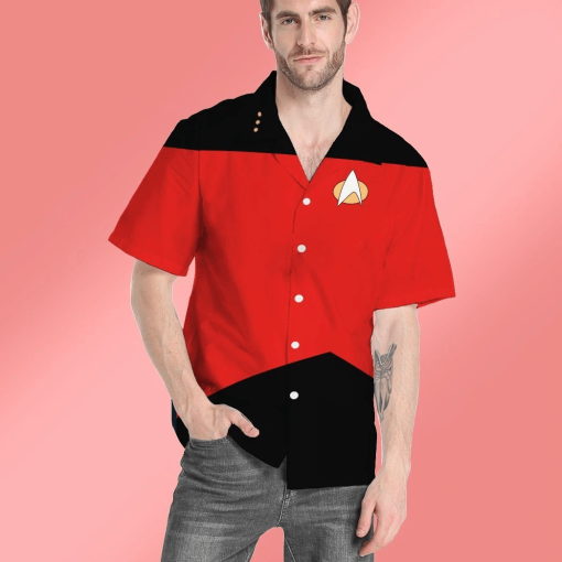 Gearhumans 3D S.T The Next Generation Red Uniform Custom Hawaii Shirt 6 Gearhumans 3D Star Trek The Next Generation Red Uniform Custom Hawaii Shirt GO19052110 Hawai Shirt