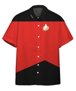 Gearhumans 3D Star Trek The Next Generation Red Uniform Custom Hawaii Shirt GO19052110 Hawai Shirt Short Sleeve Shirt S