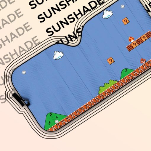 Gearhumans 3D Super Mario Background Custom Auto Car Sunshade GO05052122 Auto Sunshade