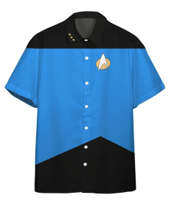 Gearhumans 3D Star Trek The Next Generation Blue Uniform Custom Hawaii Shirt GO19052111 Hawai Shirt Short Sleeve Shirt S