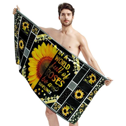 Gearhumans 3D Be A Sunflower Custom Beach Towel GW1105211 Towel