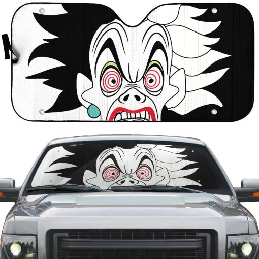 Gearhumans 3D Cruella De Vil Custom Car Auto Sunshade GS29042115 Auto Sunshade