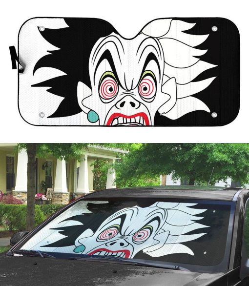 Gearhumans 3D Cruella De Vil Custom Car Auto Sunshade GS29042115 Auto Sunshade