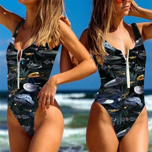 Gearhumans 3D Star Trek Space Ships Custom One Piece Swimsuit GW18052114 One-piece Swimsuit