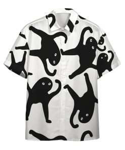 Gearhumans 3D Black Catto Meme Custom Short Sleeve Shirt GO04052130 3D Apparel Hoodie S