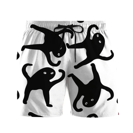 Gearhumans 3D Black Catto Meme Custom Shorts GO06052130 Men Shorts Men Shorts S