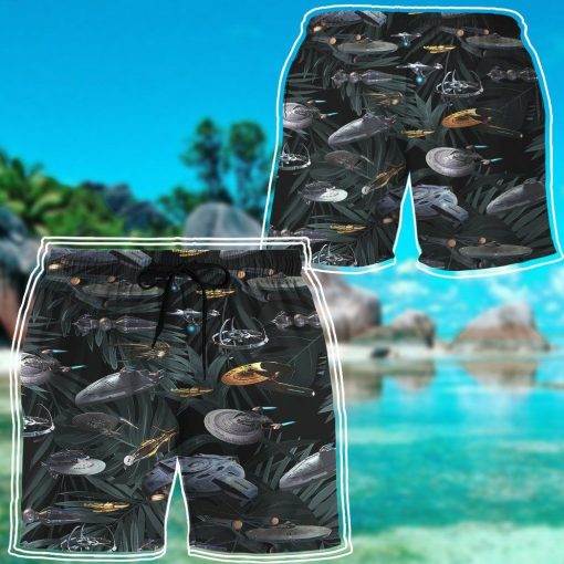 Gearhumans 3D Star Trek Space Ships Custom Beach Shorts GW18052113 Men Shorts