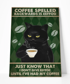 Gearhuman 3D Coffee Spelled Black Cat Custom Canvas GB19012 Canvas 1 Piece Non Frame M