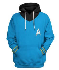 Gearhuman 3D Star Trek The Original Series 1966 1969 Blue Custom Tshirt Hoodie Apparel GV080112 3D Apparel Hoodie S