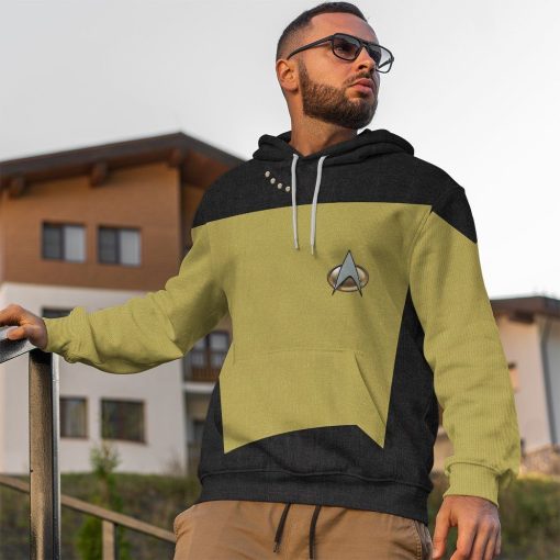 Gearhuman 3D Star Trek The Next Generation 1987 1994 Yellow Custom Tshirt Hoodie Apparel SV11012 3D Apparel