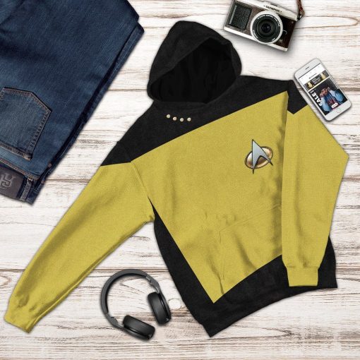 Gearhuman 3D Star Trek The Next Generation 1987 1994 Yellow Custom Tshirt Hoodie Apparel SV11012 3D Apparel