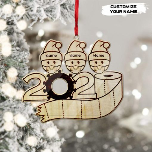 Gearhumans 3D Family Of 3 Mask Toilet Paper 2020 Christmas Ornament Custom Name 3 Gearhuman 3D Family Of 3 Mask Toilet Paper 2020 Christmas Ornament Custom Name GV221016 Ornament