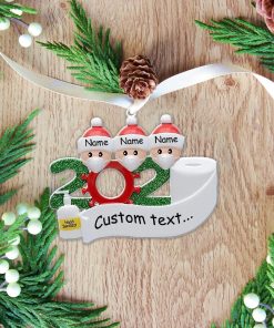 Gearhuman 3D Family Of 3 Mask Sanitizer Toilet Paper 2020 Christmas Ornament Custom Name GV22108 Ornament Acrylic 1Pc