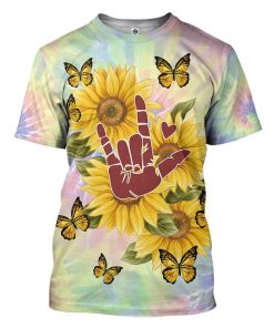 Gearhuman 3D Tie Dye And Sunflower Custom Tshirt Apparel CGC15101 3D T-shirt T-Shirt S