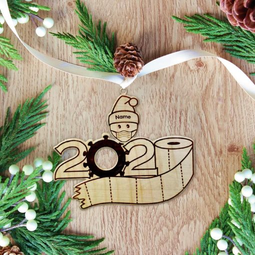 Gearhuman 3D Single Mask Toilet Paper 2020 Christmas Custom Name Ornament GV221019 Ornament Acrylic 1Pc