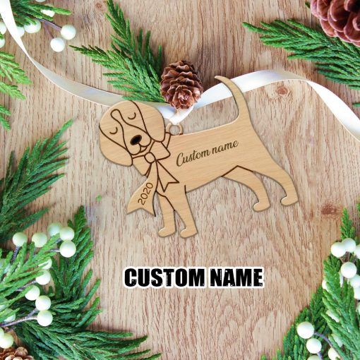 Grearhuman 3D Beagle 2020 Custom Name Christmas Ornament GV291011 Ornament Acrylic 1Pc