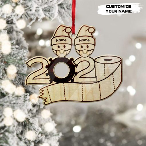 Gearhumans 3D Family Of 2 Mask Toilet Paper 2020 Christmas Ornament Custom Name 2 Gearhuman 3D Family Of 2 Mask Toilet Paper 2020 Christmas Ornament Custom Name GV221015 Ornament