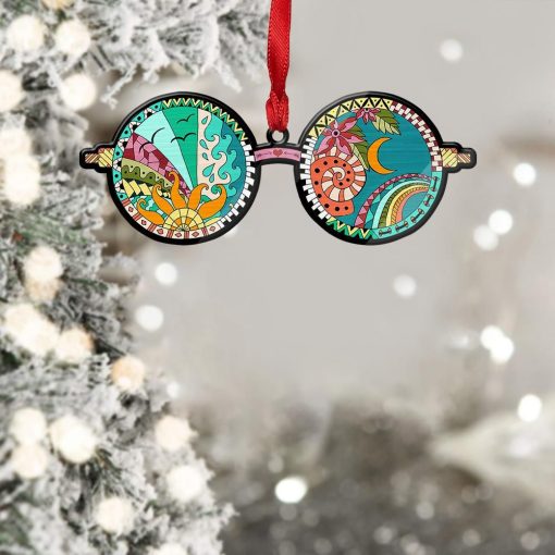 Gearhumans 3D Hippie Peace Sunglasses Christmas Ornament 2 Gearhuman 3D Hippie Peace Sunglasses Christmas Ornament GV261015 Ornament