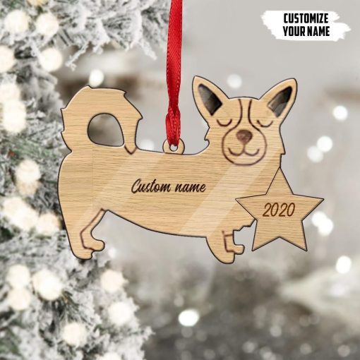 Gearhuman 3D Pembroke Welsh Corgi 2020 Custom Name Christmas Ornament GV291018 Ornament Acrylic 1Pc