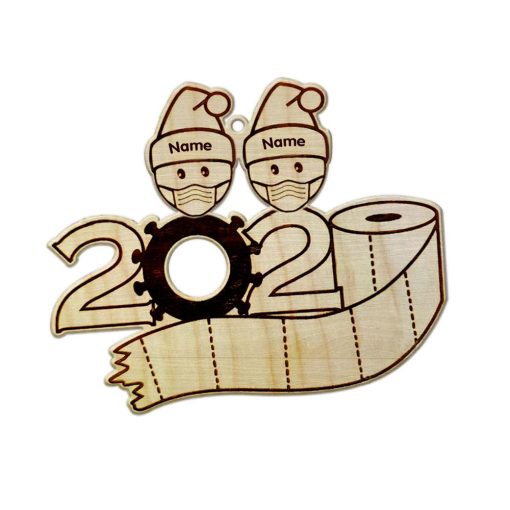 Gearhumans 3D Family Of 2 Mask Toilet Paper 2020 Christmas Ornament Custom Name 3 Gearhuman 3D Family Of 2 Mask Toilet Paper 2020 Christmas Ornament Custom Name GV221015 Ornament
