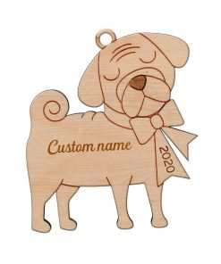 Gearhuman 3D Pug 2020 Custom Name Christmas Ornament GV30105 Ornament