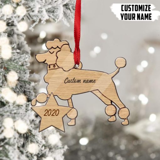 Gearhuman 3D Poodle 2020 Custom Name Christmas Ornament GV291014 Ornament Acrylic 1Pc