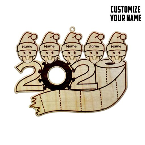 Gearhuman 3D Family Of 5 Mask Toilet Paper 2020 Christmas Ornament Custom Name GV221018 Ornament