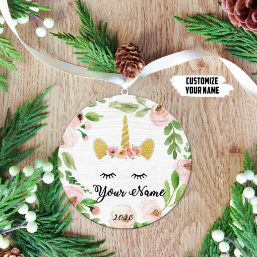 Gearhuman 3D Unicorn 2020 Custom Name Christmas Ornamet GVC29103 Ornament Acrylic 1Pc