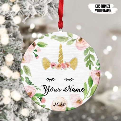 Gearhuman 3D Unicorn 2020 Custom Name Christmas Ornamet GVC29103 Ornament