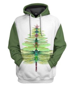 Gearhuman 3D Dragonfly Christmas Tree Custom Tshirt Hoodie Apparel GVC091121 3D Apparel Hoodie S
