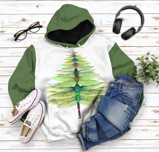 Gearhuman 3D Dragonfly Christmas Tree Custom Tshirt Hoodie Apparel GVC091121 3D Apparel